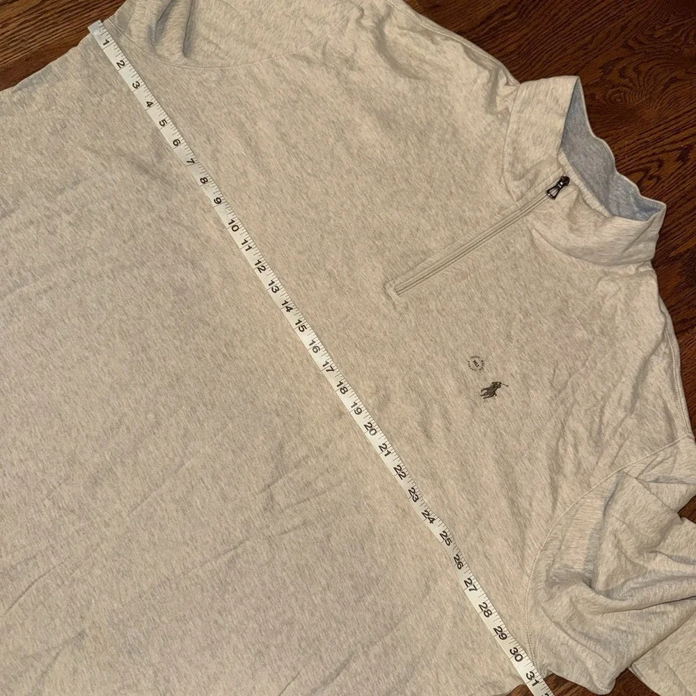 NWT Polo Ralph Lauren Performance‎ 1/4 Zip Pullover Men's 3XLT Grey Beige Soft
